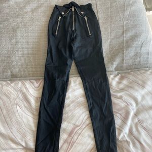 White fox black pants